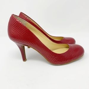 Gianni Bini Red Patent Snake Heels